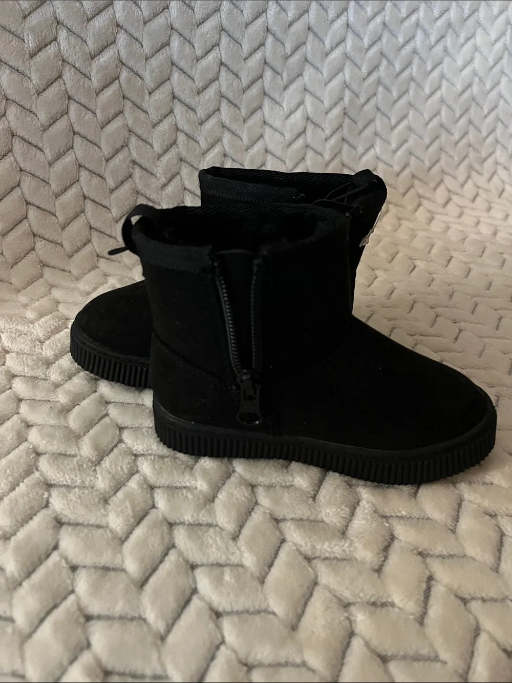 Kids Black Cozy Winter Boots